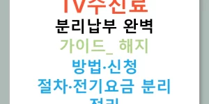 TV수신료 분리납부 완벽 가이드: 해지 방법·신청 절차·전기요금 분리 정리