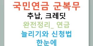 국민연금 군복무 추납, 크레딧 완전정리: 연금 늘리기와 신청법 한눈에