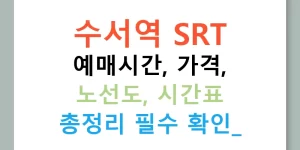 수서역 SRT 예매시간, 가격, 노선도, 시간표 총정리 필수 확인!