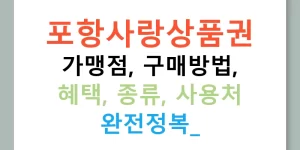 포항사랑상품권 가맹점, 구매방법, 혜택, 종류, 사용처 완전정복!