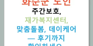 화순군 노인 주간보호, 재가복지센터, 맞춤돌봄, 데이케어 — 후기까지 확인하세요!