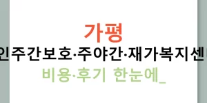 가평 노인주간보호·주야간·재가복지센터: 비용·후기 한눈에!