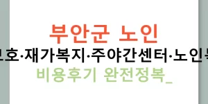 부안군 노인 주간보호·재가복지·주야간센터·노인복지관 비용후기 완전정복!