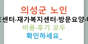 의성군 노인 주간보호센터·재가복지센터·방문요양·데이케어 비용·후기 모두 확인하세요!